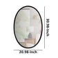 Oval Metal Wall Mirror with Framed Edges and Wooden Backing Black By The Urban Port UPT-228707