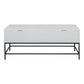 45 Inch Rectangular Mango Wood Coffee Table Lift Top Storage Iron Frame White Black - UPT-229062 UPT-229062