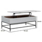 45 Inch Rectangular Mango Wood Coffee Table Lift Top Storage Iron Frame White Black - UPT-229062 UPT-229062