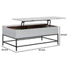 45 Inch Rectangular Mango Wood Coffee Table Lift Top Storage Iron Frame White Black - UPT-229062 UPT-229062