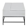 45 Inch Rectangular Mango Wood Coffee Table Lift Top Storage Iron Frame White Black - UPT-229062 UPT-229062