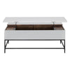 45 Inch Rectangular Mango Wood Coffee Table Lift Top Storage Iron Frame White Black - UPT-229062 UPT-229062