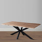 79 Inch Rectangular Live Edge Top Mango Wood Dining Table Crossed Legs Brown Black By The Urban Port UPT-238003