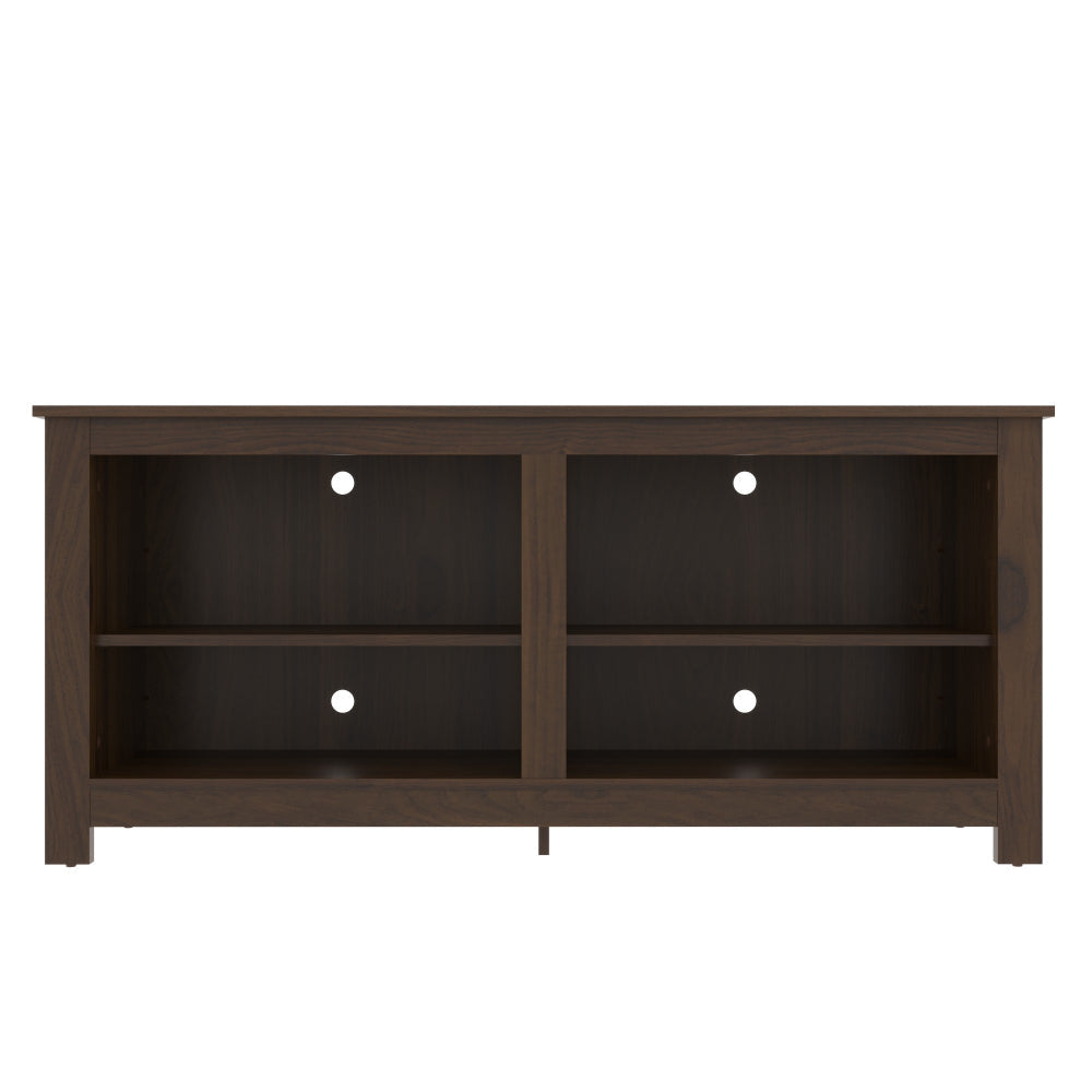 54 Inch Handcrafted Wood TV Media Entertainment Console 4 Open Compartments Espresso Brown By The Urban Port UPT-242344