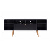 63 Inch TV Entertainment Media console with Drop Down Cabinet Black Brown By The Urban Port UPT-262092