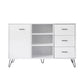 Exie 49 Inch Sideboard Buffet Console Cabinet with 3 Drawers White By The Urban Port UPT-262096