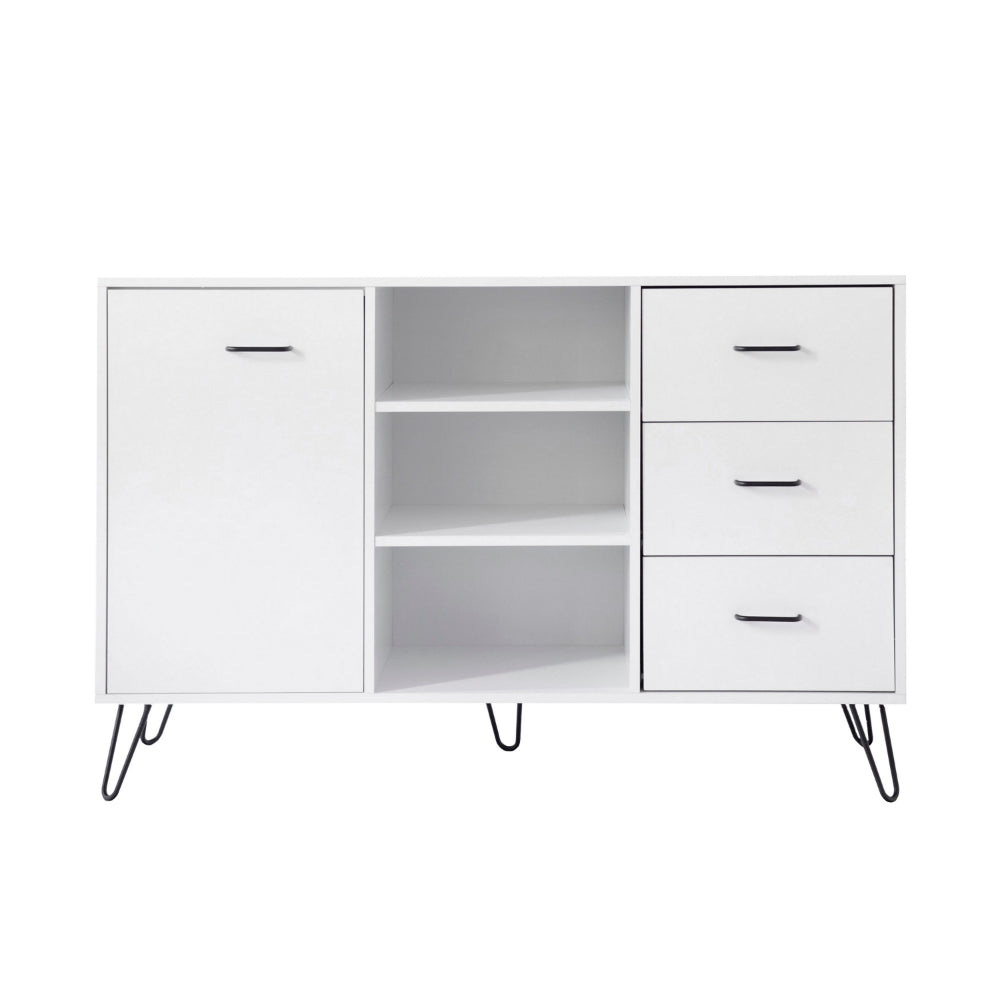 Exie 49 Inch Sideboard Buffet Console Cabinet with 3 Drawers White By The Urban Port UPT-262096