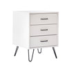 Harper 24 Inch Handcrafted Modern Wood Nightstand 3 Drawers Metal Hairpin Legs White By The Urban Port UPT-262099