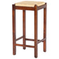 Mango Wood Barstool with Rope Weaved Seat Brown By The Urban Port UPT-262413