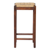 Mango Wood Barstool with Rope Weaved Seat Brown By The Urban Port UPT-262413