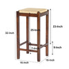 Mango Wood Barstool with Rope Weaved Seat Brown By The Urban Port UPT-262413