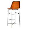 Bar Height Chair with Genuine Leather Upholstery Tubular Frame Tan Brown Black By The Urban Port UPT-263267