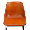 Bar Height Chair with Genuine Leather Upholstery Tubular Frame Tan Brown Black By The Urban Port UPT-263267