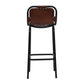 31 Inch Bar Height Chair Genuine Leather Upholstery Metal Frame Brown Black By The Urban Port UPT-263783