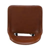 29 Inch Bar Height Chair Curved Seat Genuine Leather Metal Frame Tan Brown Black By The Urban Port UPT-263784