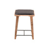 25 Inch Counter Height Bar Stool Genuine Leather Seat Mango Wood Frame Black Brown By The Urban Port UPT-263787