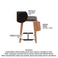 25 Inch Counter Height Bar Stool Genuine Leather Seat Mango Wood Frame Black Brown By The Urban Port UPT-263787