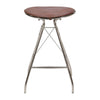 30 Inch Metal Frame Bar Stool Round Genuine Leather Seat Dark Brown Silver By The Urban Port UPT-263788