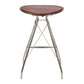 30 Inch Metal Frame Bar Stool Round Genuine Leather Seat Dark Brown Silver By The Urban Port UPT-263788