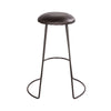 Uri 26 Inch Modern Counter Height Stool Genuine Leather Upholstery Metal Frame Baseball Stitching Black By The Urban Port UPT-266369