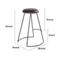 Uri 26 Inch Modern Counter Height Stool Genuine Leather Upholstery Metal Frame Baseball Stitching Black By The Urban Port UPT-266369