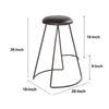 Uri 26 Inch Modern Counter Height Stool Genuine Leather Upholstery Metal Frame Baseball Stitching Black By The Urban Port UPT-266369