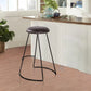 Uri 26 Inch Modern Counter Height Stool Genuine Leather Upholstery Metal Frame Baseball Stitching Black By The Urban Port UPT-266369