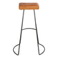 Uri 32 Inch Modern Bar Stool Genuine Leather Seat Metal Frame Button Tufted Tan Brown Black By The Urban Port UPT-266370