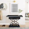 40 Inch Console Table 2 Drawers Modern Retro Aluminum Honeycomb Base Black Antique Brass By The Urban Port UPT-266403