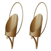 22 Inch Wall Sconce Candle Holder Modern Tulip Shape Set of 2 Matte Gold Frame By The Urban Port UPT-270040