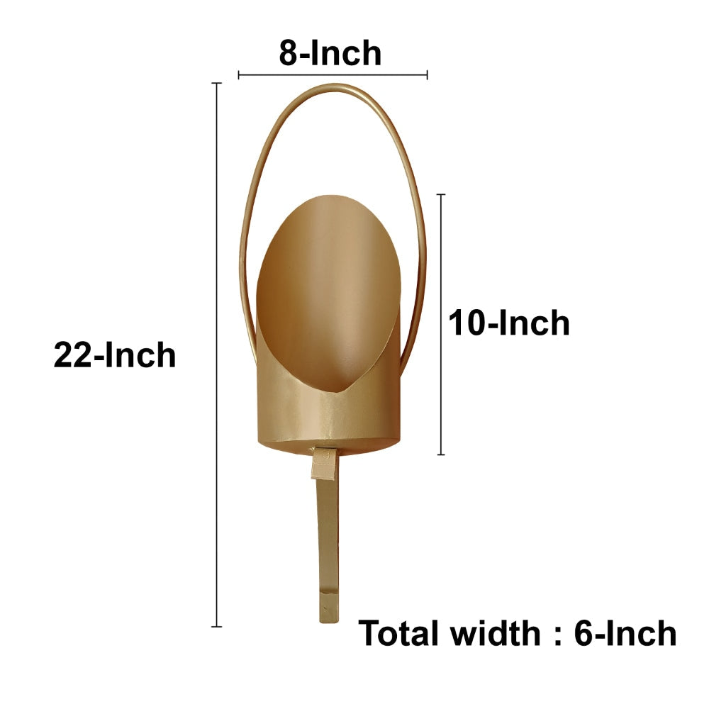 22 Inch Wall Sconce Candle Holder Modern Tulip Shape Set of 2 Matte Gold Frame By The Urban Port UPT-270040