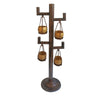 52 Inch Tall Plant Stand with 4 Hanging Pots Antique Bronze Gold Black By The Urban Port UPT-271313