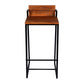 35 Inch Industrial Style Acacia Wood Barstool with Metal Frame Brown and Black By The Urban Port UPT-272013