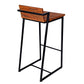 35 Inch Industrial Style Acacia Wood Barstool with Metal Frame Brown and Black By The Urban Port UPT-272013