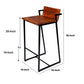 35 Inch Industrial Style Acacia Wood Barstool with Metal Frame Brown and Black By The Urban Port UPT-272013