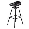 38 Inch Industrial Metal Barstool with Footrest Swivel Adjustable Seat Height Angled Legs Black By The Urban Port UPT-272524