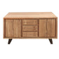 40 Inch Sideboard Buffet Console with 2 Cabinets Brown Acacia Wood 3 Drawers Black Iron Base The Urban Port UPT-272531