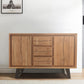 40 Inch Sideboard Buffet Console with 2 Cabinets Brown Acacia Wood 3 Drawers Black Iron Base The Urban Port UPT-272531