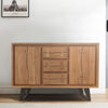 40 Inch Sideboard Buffet Console with 2 Cabinets Brown Acacia Wood 3 Drawers Black Iron Base The Urban Port UPT-272531