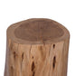 17 Inch Accent Stump Stool End Table Live Edge Acacia Wood Log with Grain and Knot Details Natural Brown By The Urban Port UPT-272548