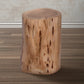 17 Inch Accent Stump Stool End Table Live Edge Acacia Wood Log with Grain and Knot Details Natural Brown By The Urban Port UPT-272548