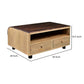 36 Inch Modern Mango Wood Coffee Table Drip Design Walnut Brown Surface Oak White Frame By The Urban Port UPT-272892