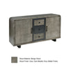 55 Inch Industrial Style Sideboard Console with 2 Cabinets Iron Handles Matte Gray Mango Wood The Urban Port UPT-272895