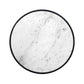 23 Inch Side End Table Modern Round White Natural Marble Top Classic Black Iron Frame The Urban Port UPT-273475