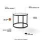 23 Inch Side End Table Modern Round White Natural Marble Top Classic Black Iron Frame The Urban Port UPT-273475