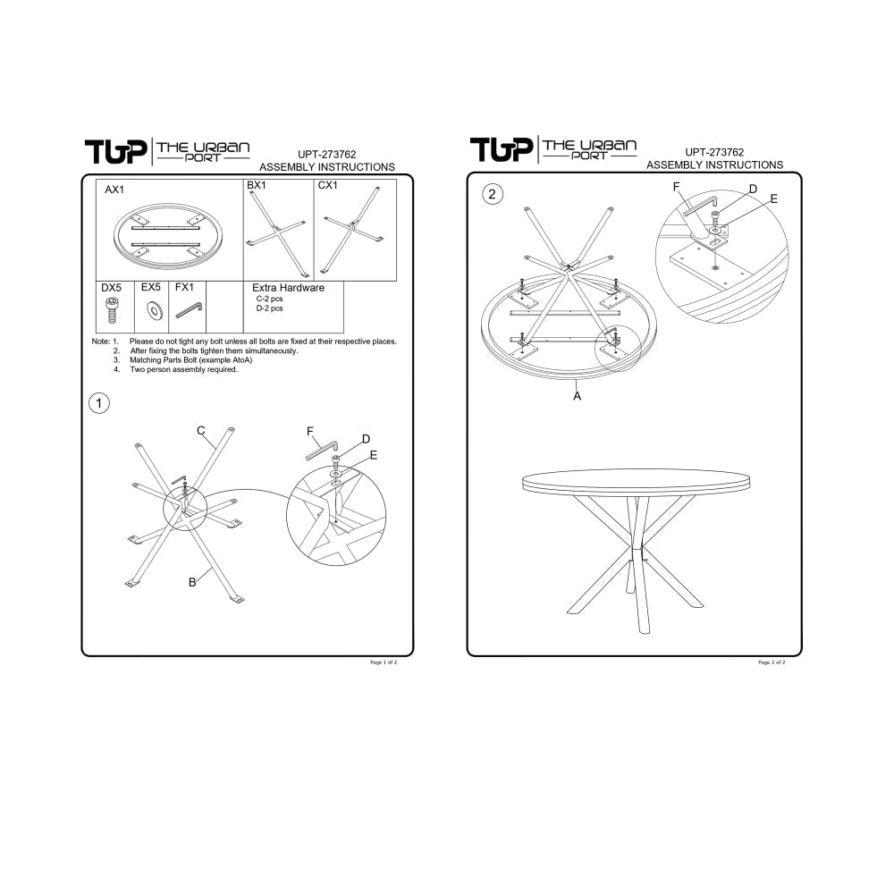 48 Inch Handcrafted Dining Table Solid Mango Wood Round Top with Iron Crisscrossed Legs Natural Brown and Black By The Urban Port UPT-273762