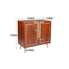 36 Inch Modern 2 Door Wooden Sideboard Buffet Cabinet with Metal Handles Splayed Legs Gold Oak Brown By The Urban Port UPT-274767