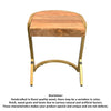 17 Inch Side End C Table Natural Mango Wood Top with Drop Edge Iron Gold Angled Frame The Urban Port UPT-276369