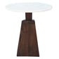 Port Blair Side End Table Round White Genuine Marble Top with Handcrafted Mango Wood 16.5 Inch UPT-276373