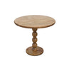 21 Inch Side End Table Round Top Stacked Ball Post Natural Brown Mango Wood - The Urban Port UPT-277205